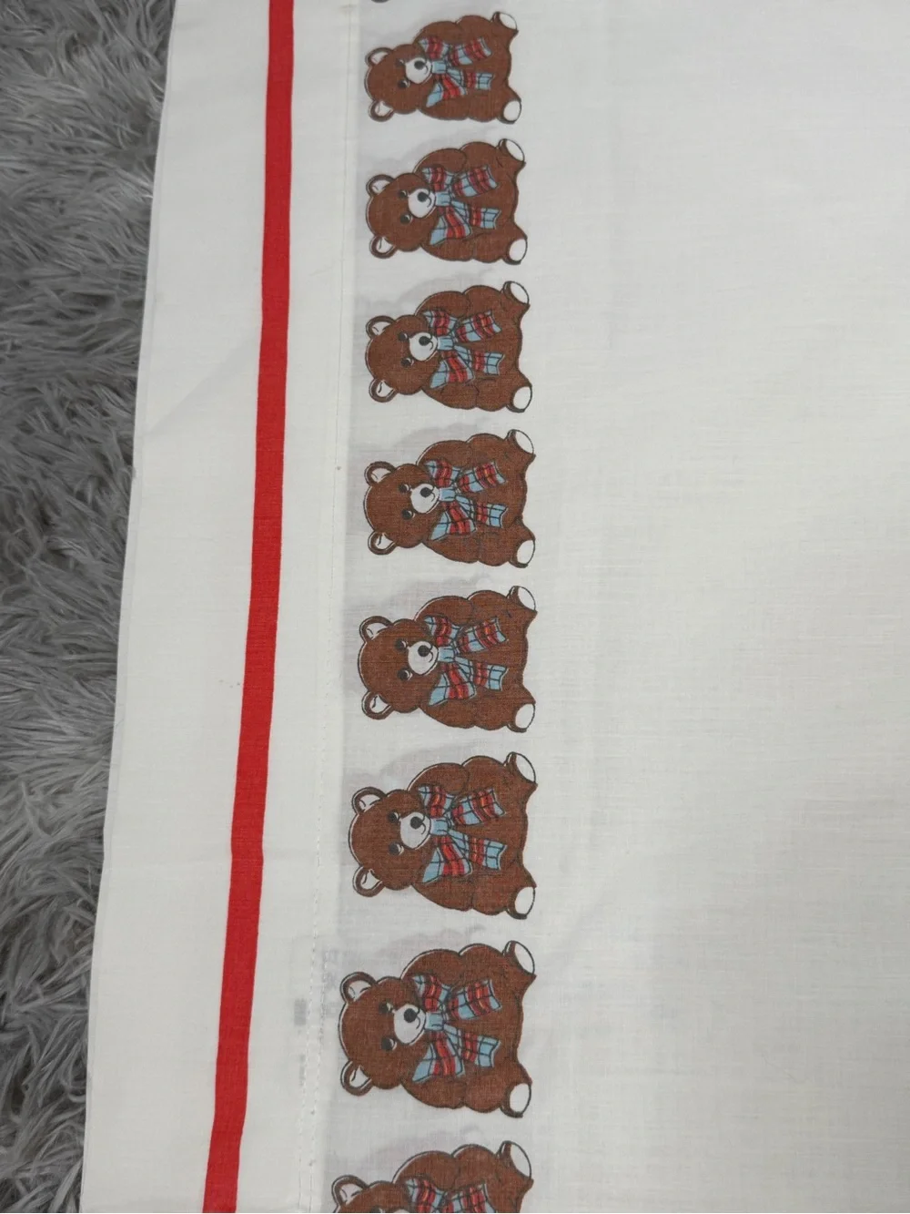 Vintage Royal Family Teddy Bear Pillowcase Standard Queen Cotton Blend USA